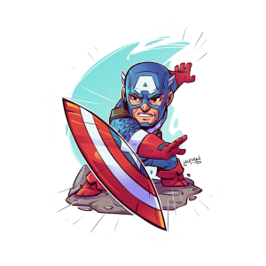 استیکر Captain America | استیکو مجموعه ای از استیکر (برچسب) و تابلوی اونجرز و فیلم های سینمای جهان | به سرزمین چاپی Marvel قدم بزار