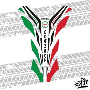 پد باک موتور سیکلت بنلی طرح پرچم ایتالیا Beneli | نسل جدید برچسب 3 بعدی، مقاوم برابر خراشیدگی و شرایط محیطی | مواد ایتالیا | اکسسوری موتور